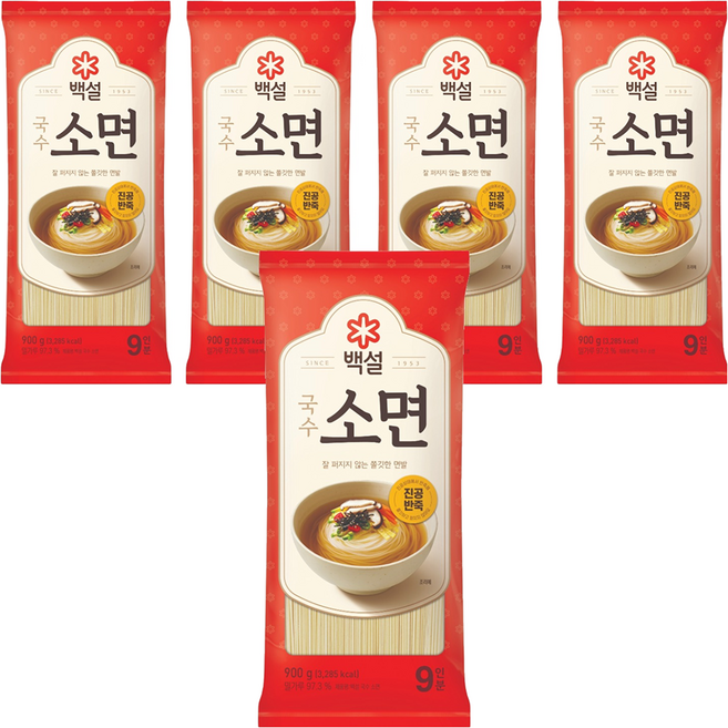 백설 소면, 900g, 5개