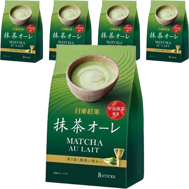 日東紅茶 抹茶歐蕾, 12g, 8包, 5袋