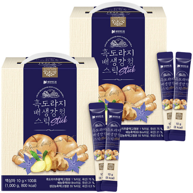 네이처드림 흑도라지 배 생강청 스틱, 1kg, 200개