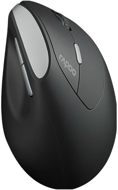 RAPOO 雷柏 日常使用 Wireless 垂直滑鼠 黑色 EV250 人體工學 靜音 6個按鈕 光學感應器