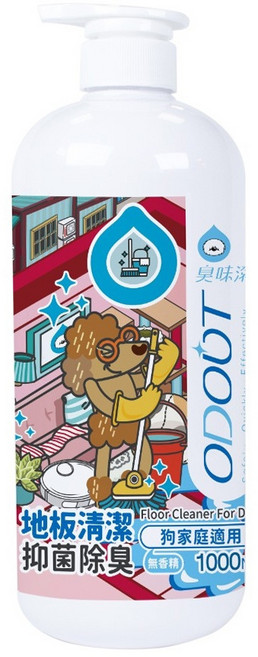 臭味滾 ODOUT 地板清潔 狗家庭適用, 1瓶, 1L