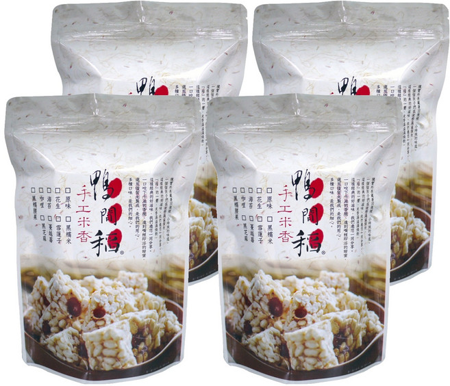 鴨間稻 手工米香 原味白米, 120g, 4包