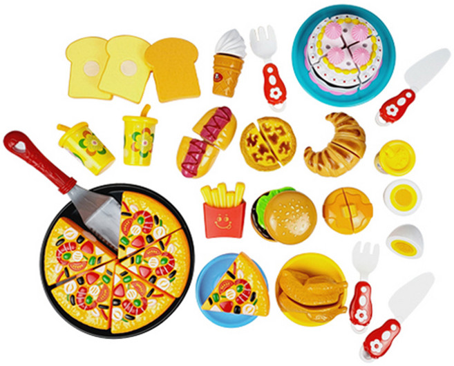 플레이맥스 베이커리 자르기 24종 풀세트 주방놀이, 혼합색상, 1세트