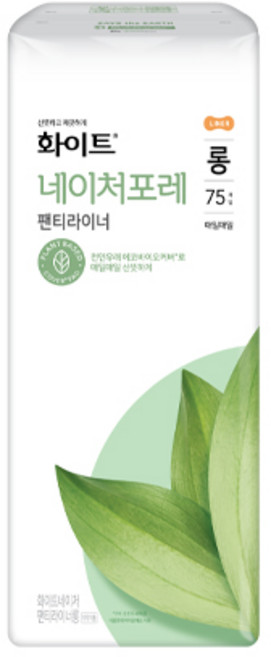 화이트 네이처포레 팬티라이너, 롱, 75개입, 1개