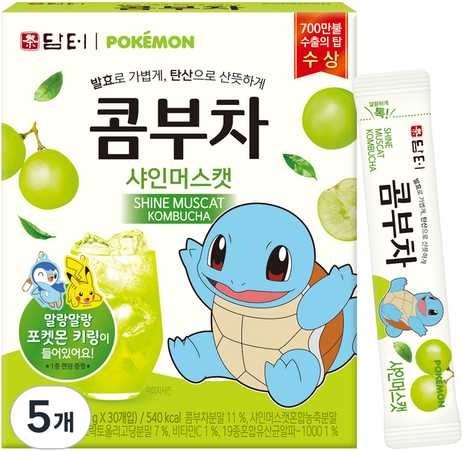 담터 포켓몬 콤부차 샤인머스캣, 5g, 30개입, 5개