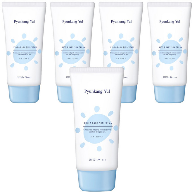 편강율 키즈 앤 베이비 촉촉 선크림 SPF50+ PA++++, 75ml, 5개