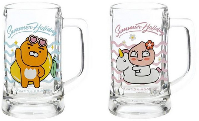Kakao Friends 夏日假期啤酒杯 2入組, 1套