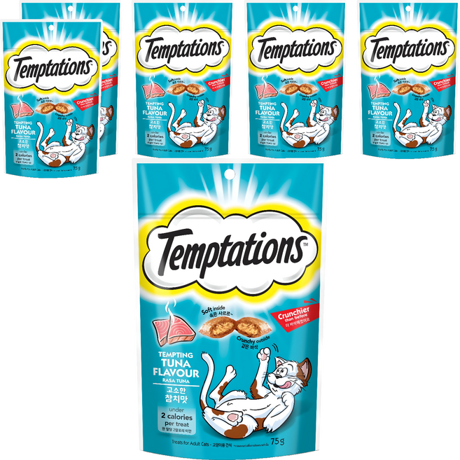 템테이션 고양이 스낵, 고소한 참치맛, 75g, 6개