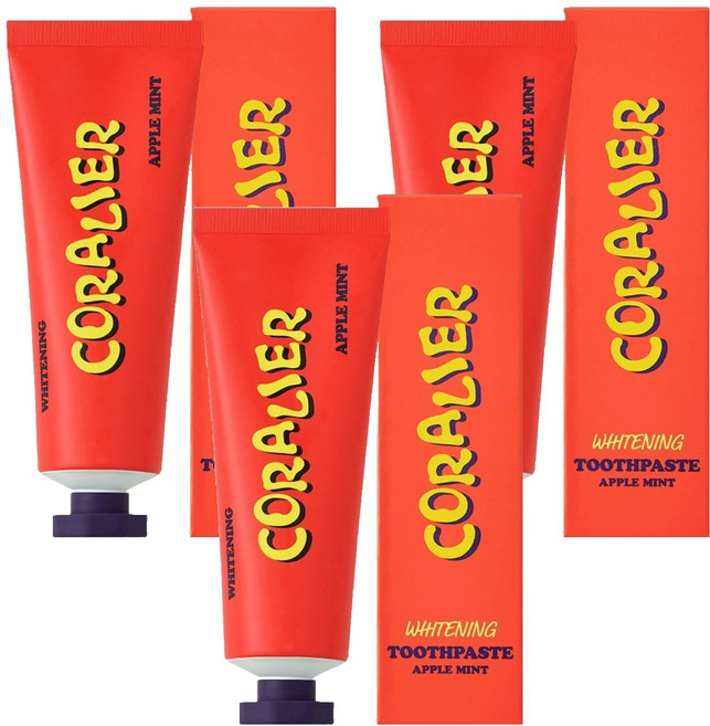 코랄리에 화이트닝 미백 치약 애플민트, 70g, 3개