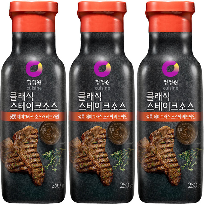 청정원 클래식 스테이크소스, 250g, 3개
