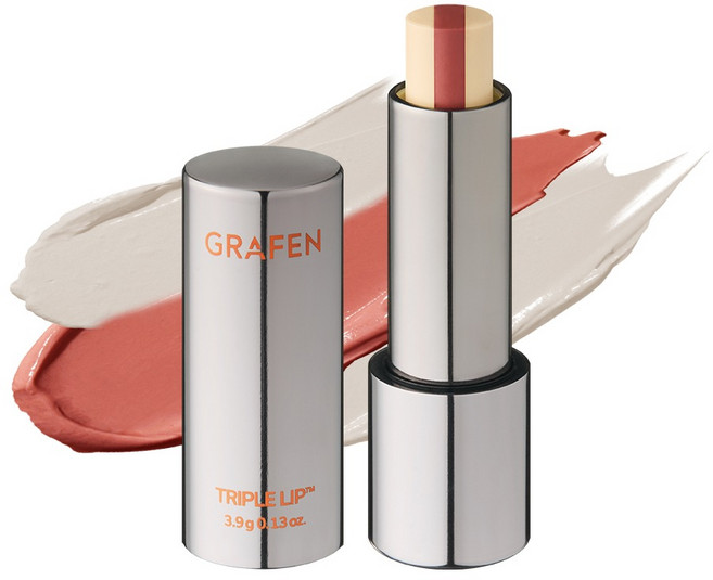 그라펜 남성용 트리플 네이키드 립밤, 레드 브라운, 1개