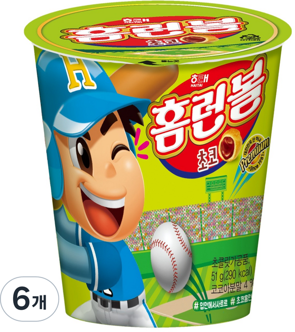 해태제과 홈런볼 초코, 51g, 6개