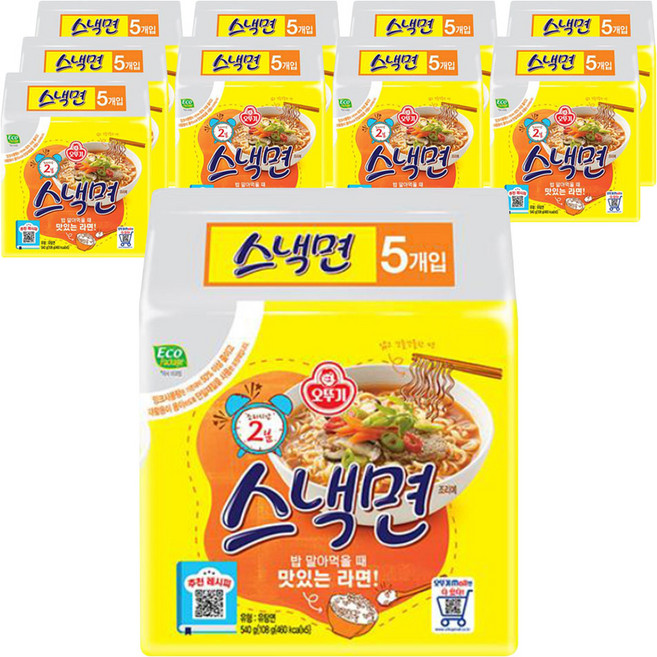 오뚜기 스낵면 108g, 50개