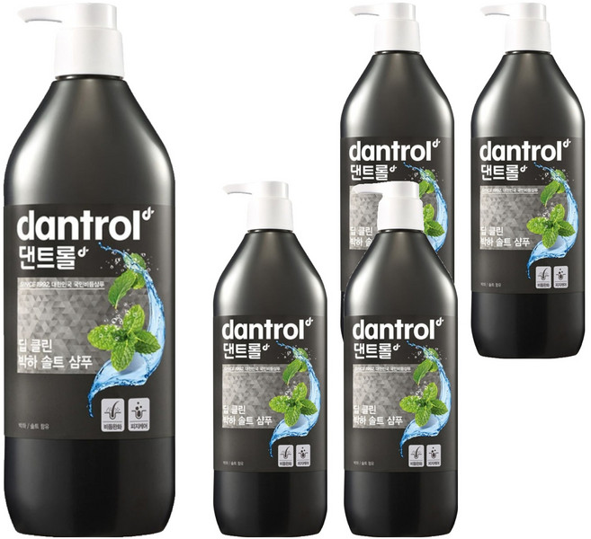 댄트롤 딥 클린 박하 솔트 샴푸, 820ml, 5개