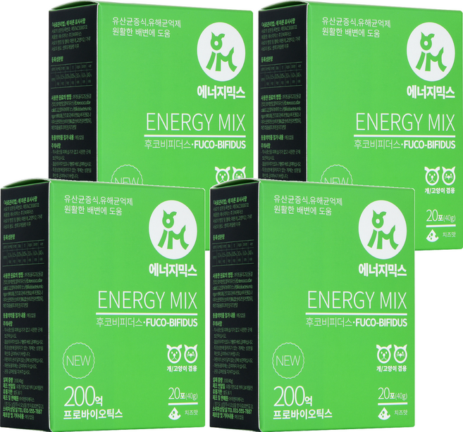 아이앤지메딕스 반려동물 에너지믹스 영양제, 40g, 장건강/유산균, 4개