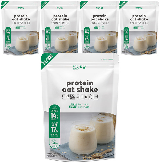 비단식당 단백질 귀리쉐이크, 800g, 5개