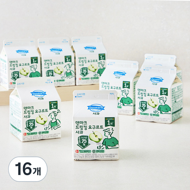 덴마크 드링킹 요구르트 사과, 275ml, 1개입, 16개