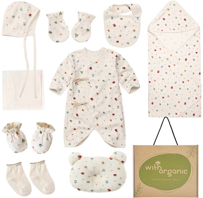 위드오가닉 신생아용 출산선물 10종 세트