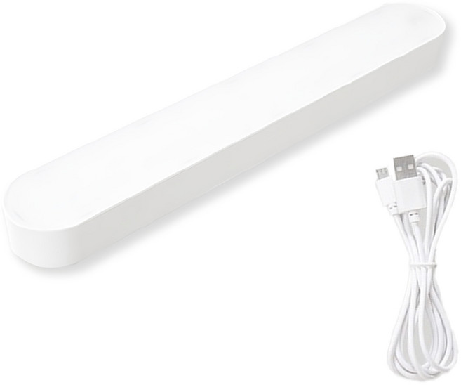 收納部屋 LED宿舍燈 3色調光 USB充電款 附充電線 白光/暖光/自然光 檯燈/壁燈, 白色, 1個