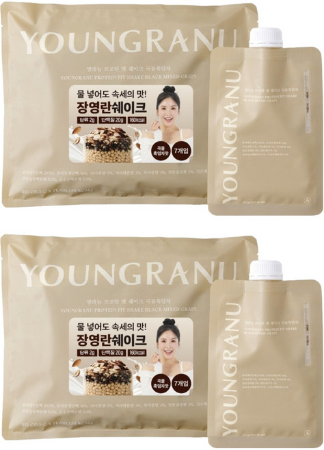 영라뉴 프로틴 핏 쉐이크 곡물흑임자맛 7p, 315g, 2세트