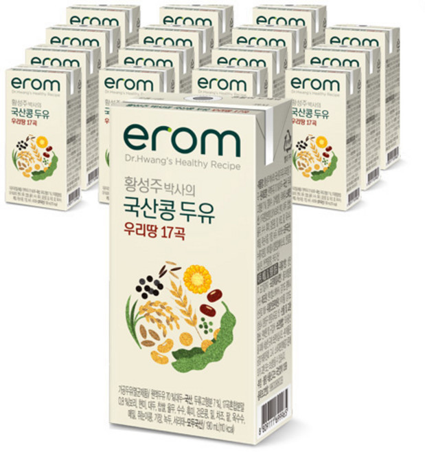 이롬 황성주 박사의 국산콩 두유 우리땅 17곡, 190ml, 16개
