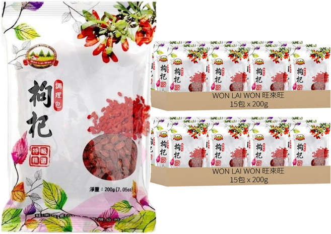 WON LAI WON 旺來旺 調理用枸杞, 200g, 1入, 30包