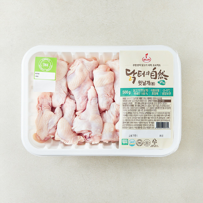마니커 닭터의자연 무항생제 인증 1등급 닭 윗날개 봉 (냉장), 500g, 1개