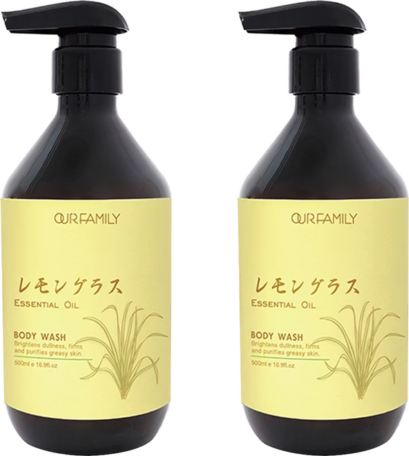OUR FAMILY 一家人 益生菌 檸檬草療癒煥新沐浴, 500ml, 2瓶