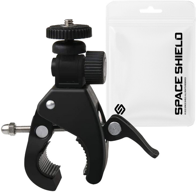 스페이스쉴드 액션포인트 360 회전 각도 조절 1/4인치 크랩 클램프 마운트, 1개