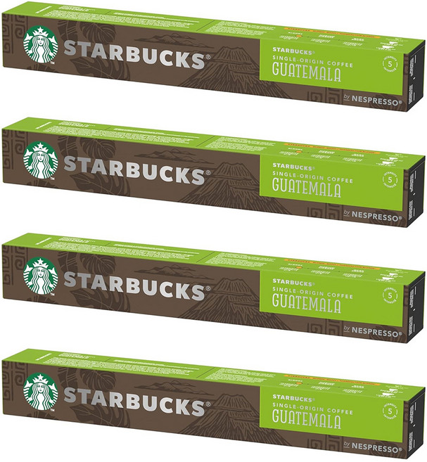STARBUCKS 星巴克 單一產區瓜地馬拉咖啡膠囊 Nespresso咖啡機專用, 5.2g, 10顆, 4盒