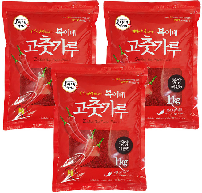 복이네먹거리 고춧가루 김치용 청양 매운맛, 1kg, 3개