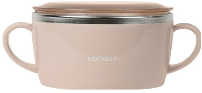 MOTHER-K 輕奢不鏽鋼含蓋兒童餐碗 250ml 雙耳設計方便小手握持, 暖陽棕, 1個