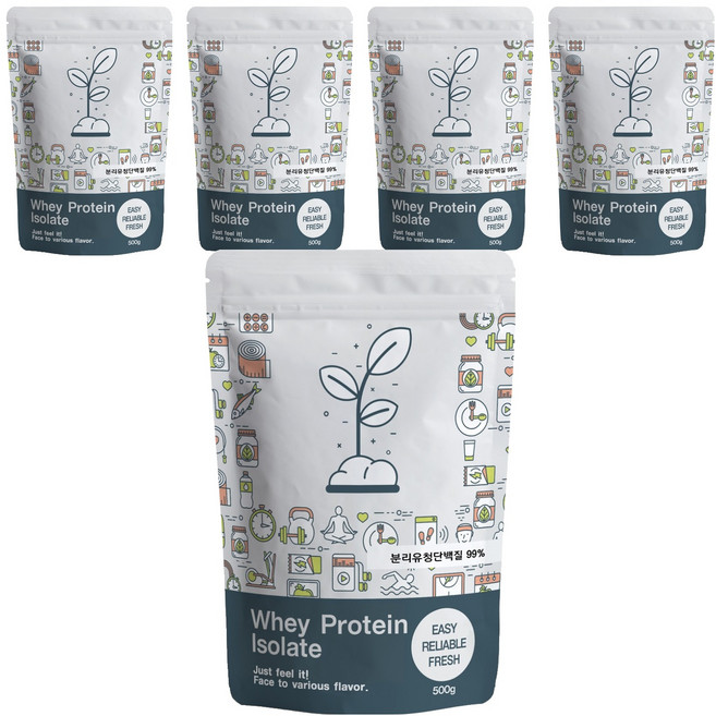 푸른빈 WPI 분리유청단백질 분말 가루, 500g, 5개