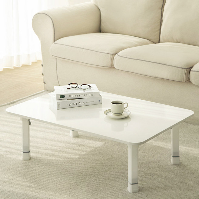 코멧 홈 국내생산 LPM 900 * 600 4단 높이조절 베이직 접이식 테이블, 화이트