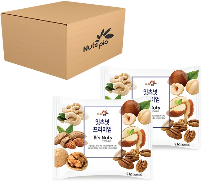 넛츠피아 잇츠넛 프리미엄 하루견과 1.38kg, 60개 - 쿠팡