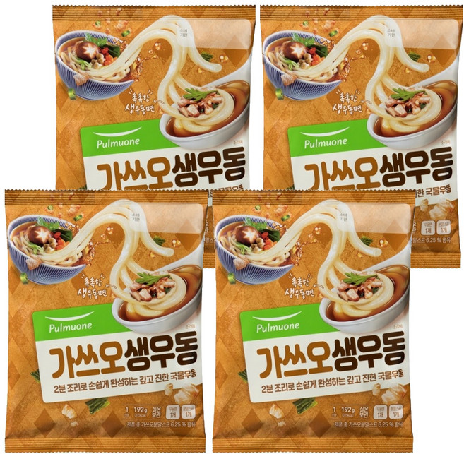풀무원 가쓰오 생 우동 1인분, 192g, 4개