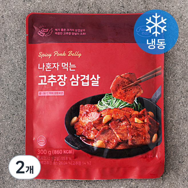 페이보잇 나혼자 먹는 고추장 삼겹살 (냉동), 300g, 2개
