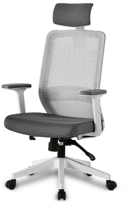 체어클럽 Ts50 프로 화이트바디 사무용 의자, 다크그레이