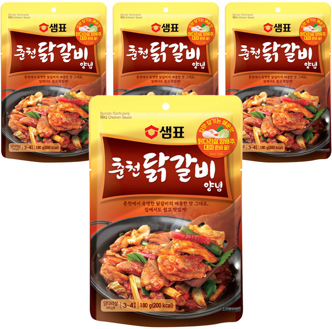 샘표 춘천닭갈비 양념소스, 180g, 4개