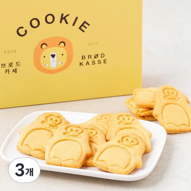 브로드카세 아몬드 펭귄 쿠키, 180g, 1개입, 3개