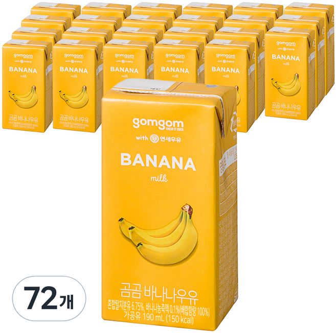 곰곰 바나나 우유, 190ml, 72개
