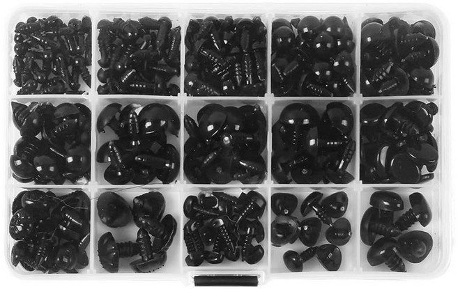 코히모 모루 인형 부자재 키트 콩알눈 나사형 눈알 코 566p 세트 4W193, 블랙, 1개