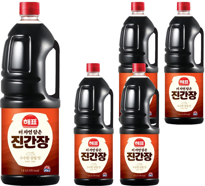해표 진간장, 1.8L, 5개