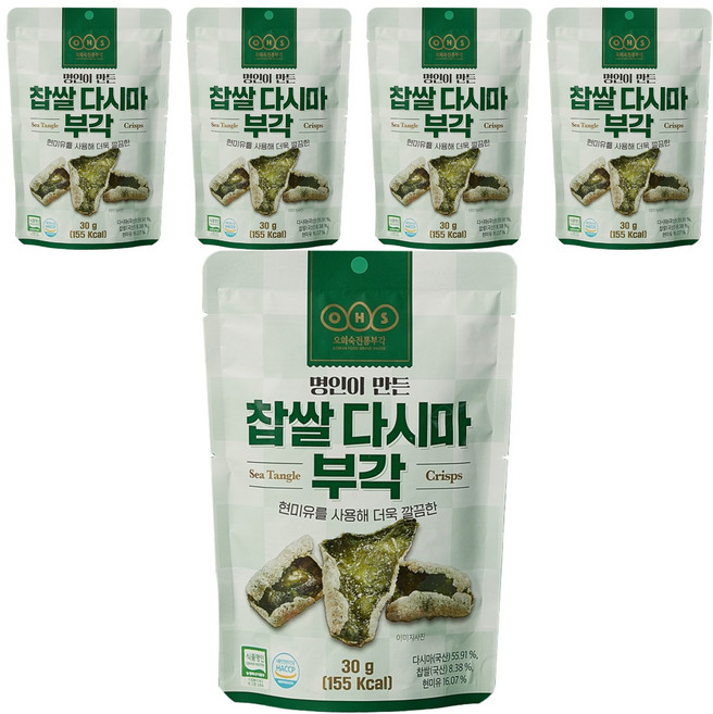 Ohs 糯米昆布脆片, 30g, 5包