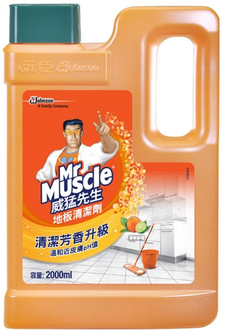 Mr Muscle 威猛先生 地板清潔劑 清新鮮橙, 2L, 1瓶