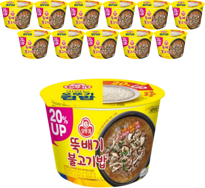 오뚜기 뚝배기 불고기밥 컵밥, 320g, 12개