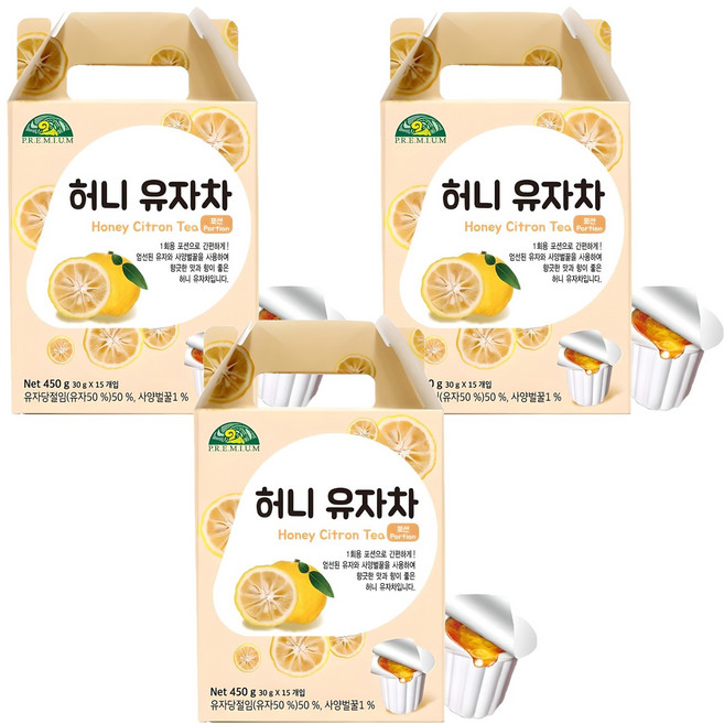 오가닉스토리 허니 유자차, 30g, 15개입, 3개