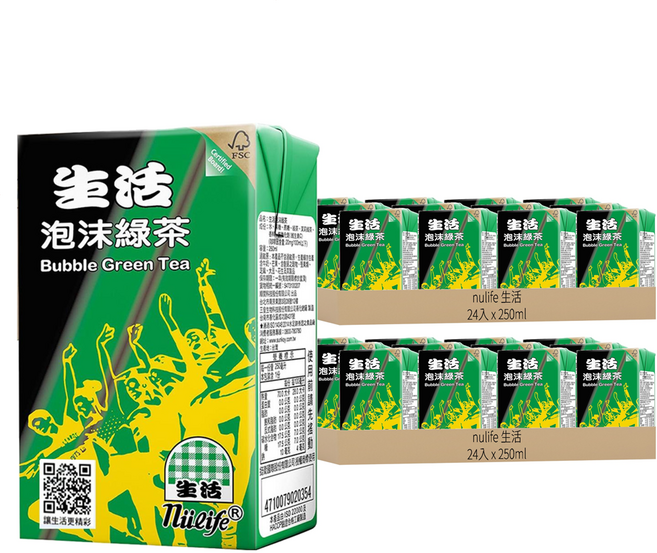nulife 生活 泡沫綠茶, 250ml, 48入