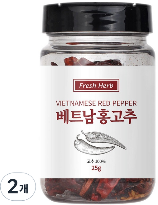 신선약초 베트남 건홍고추, 25g, 2개