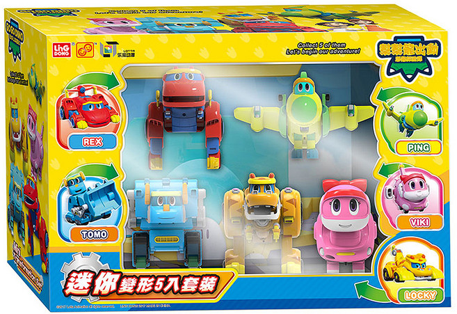 Gogo Dino 幫幫龍出動 迷你變形5件組, 1盒